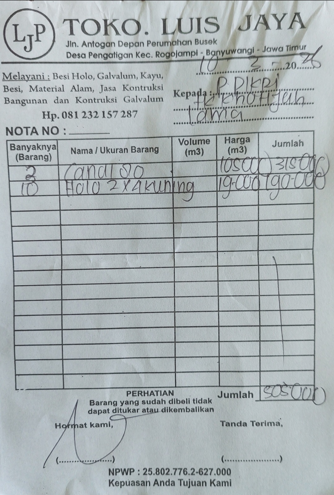Bukti Kuitansi