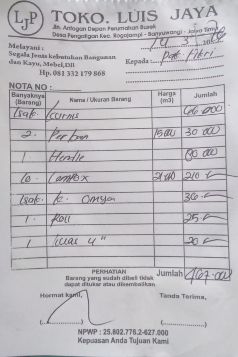 Bukti Kuitansi