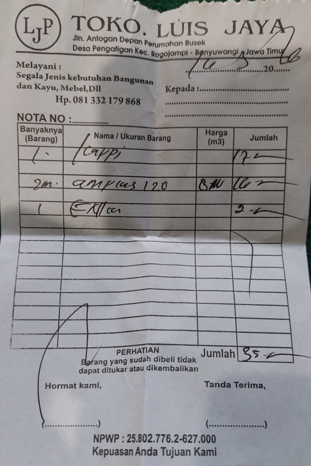 Bukti Kuitansi
