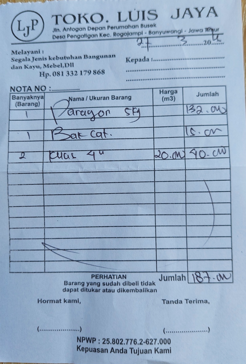 Bukti Kuitansi