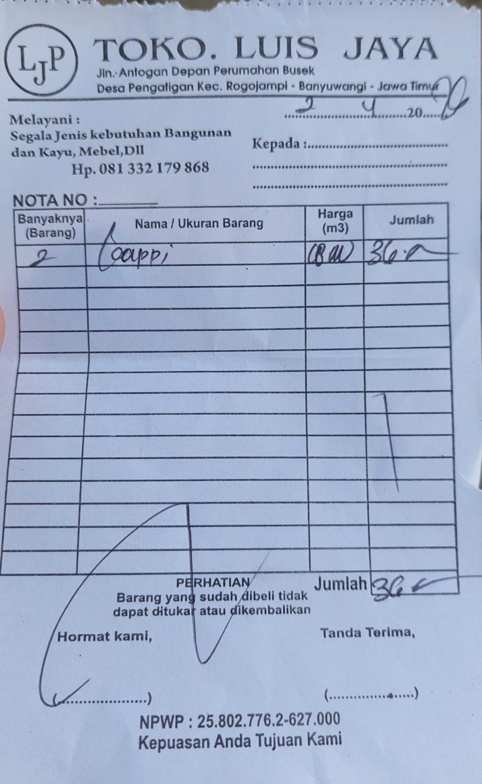 Bukti Kuitansi