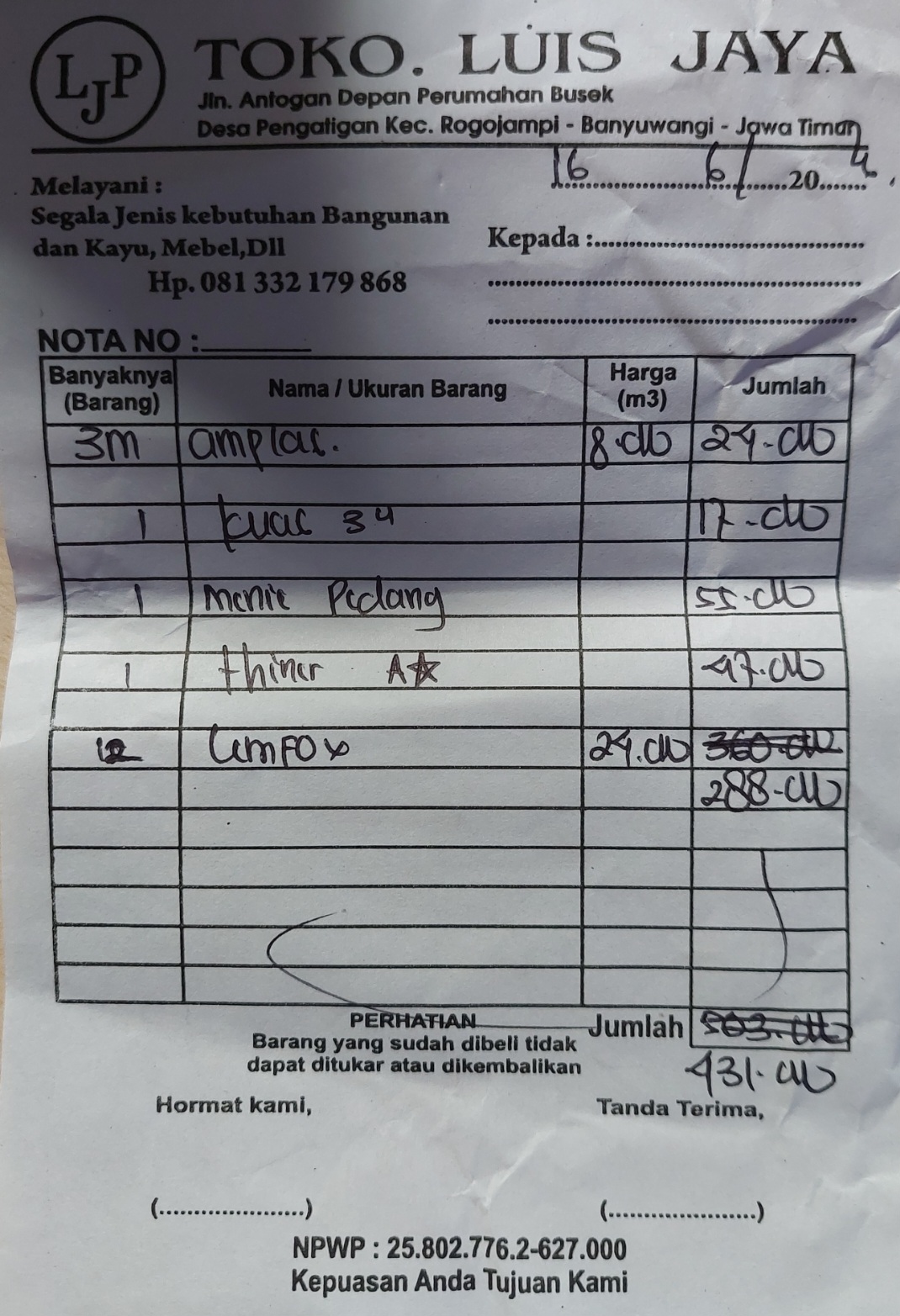 Bukti Kuitansi