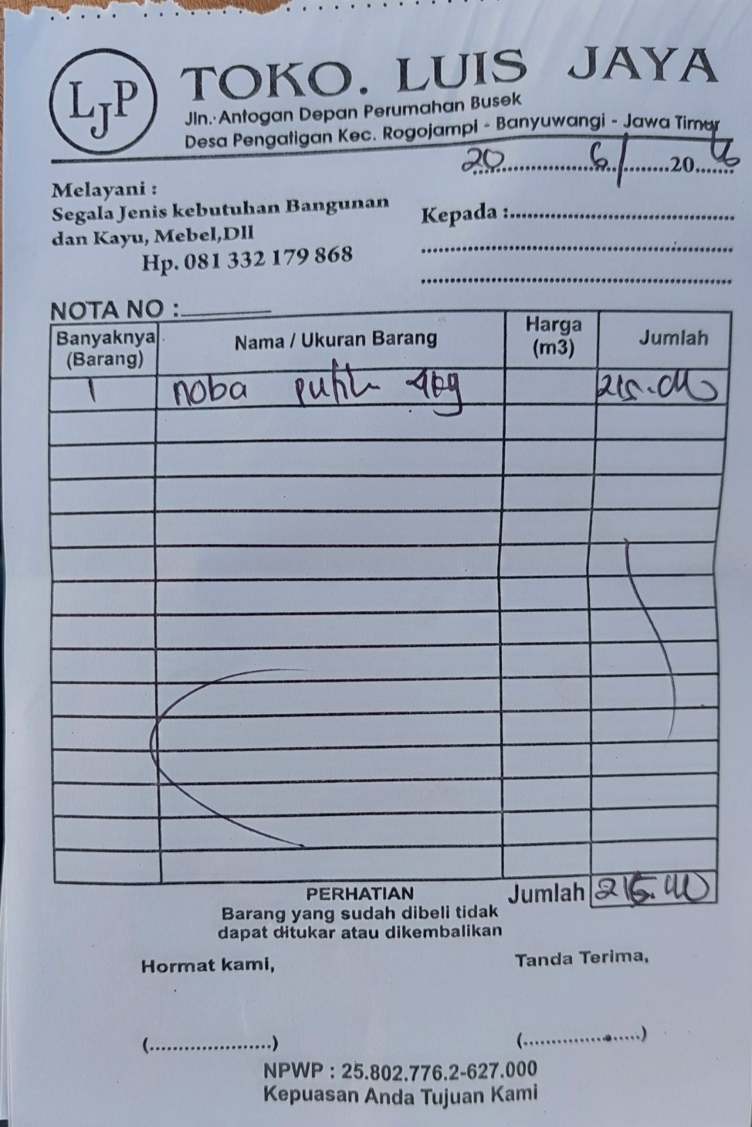 Bukti Kuitansi