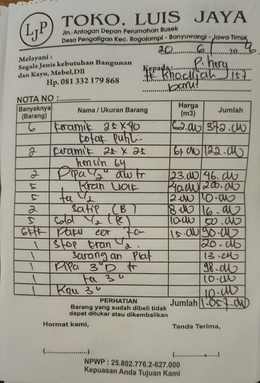 Bukti Kuitansi