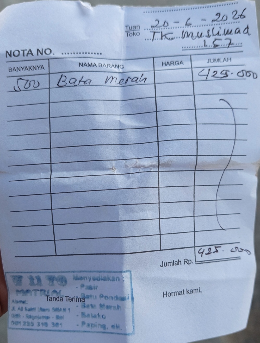 Bukti Kuitansi