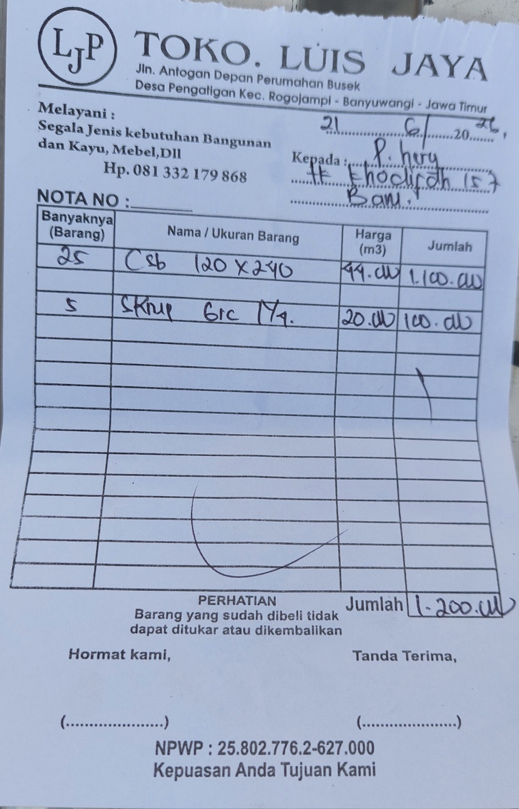 Bukti Kuitansi