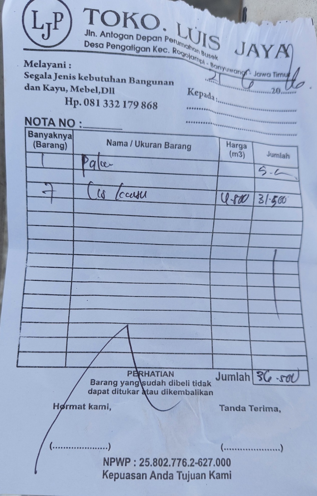 Bukti Kuitansi