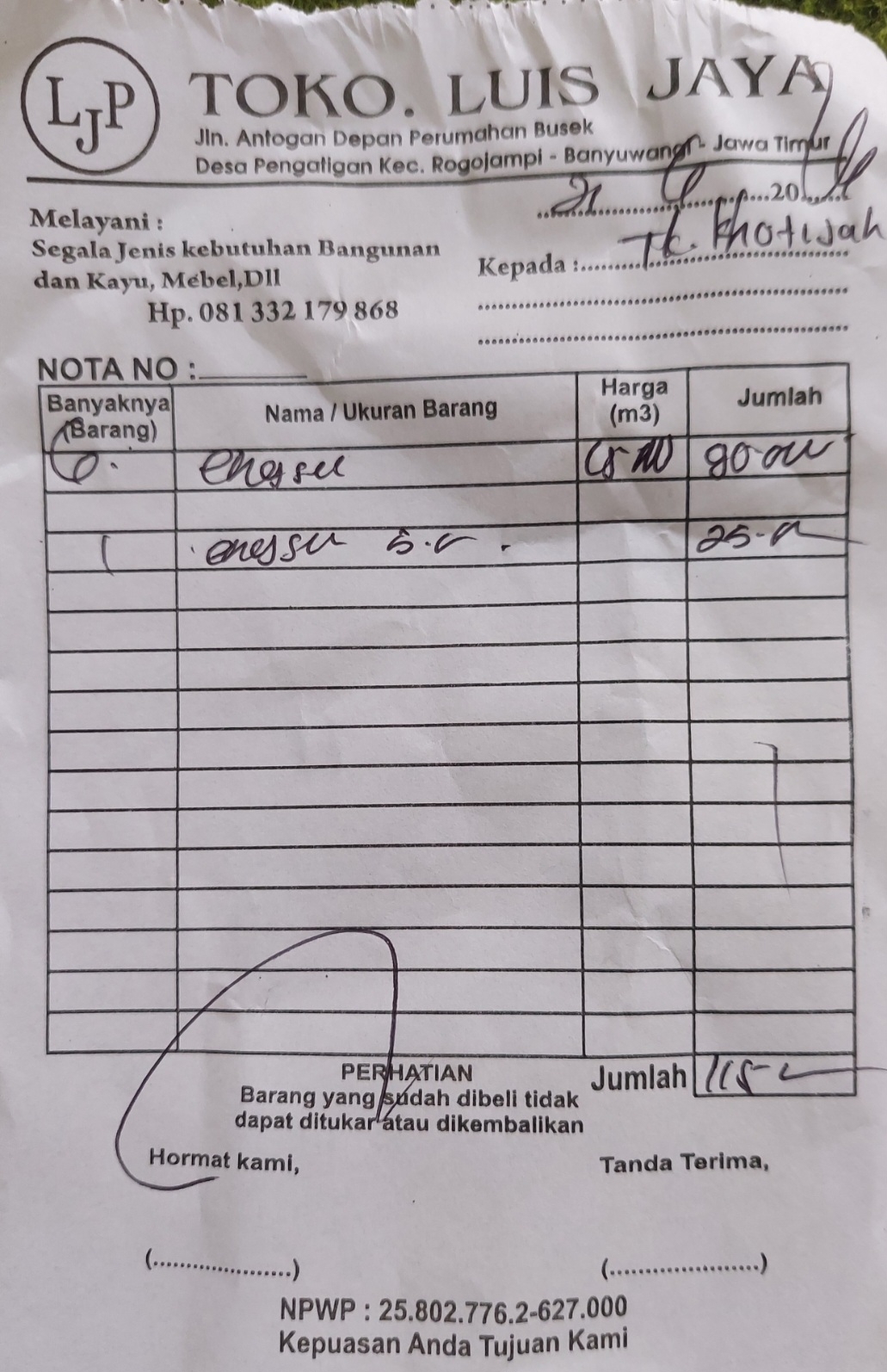 Bukti Kuitansi