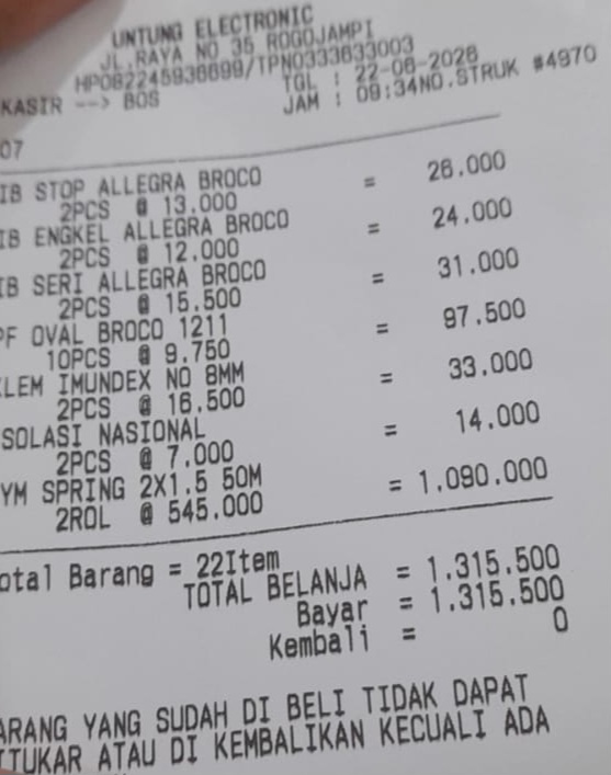 Bukti Kuitansi