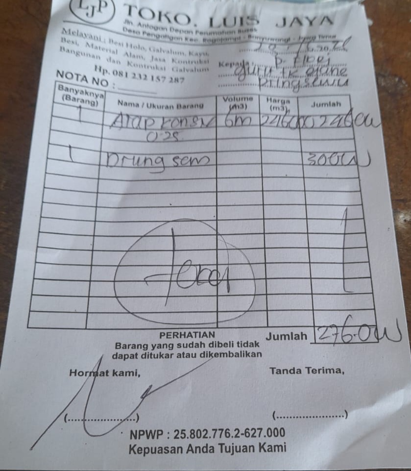Bukti Kuitansi